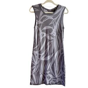 Tommy Bahama Dunbar Palms Gray Tropical Sleeveless Knit Sheath Dress Size M